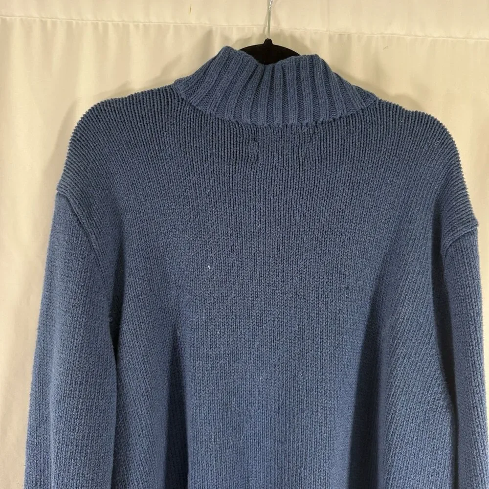 Polo Ralph Lauren 1/4 Zip Sweater Men's XXL Blue Heavy Knit Pullover Turtleneck